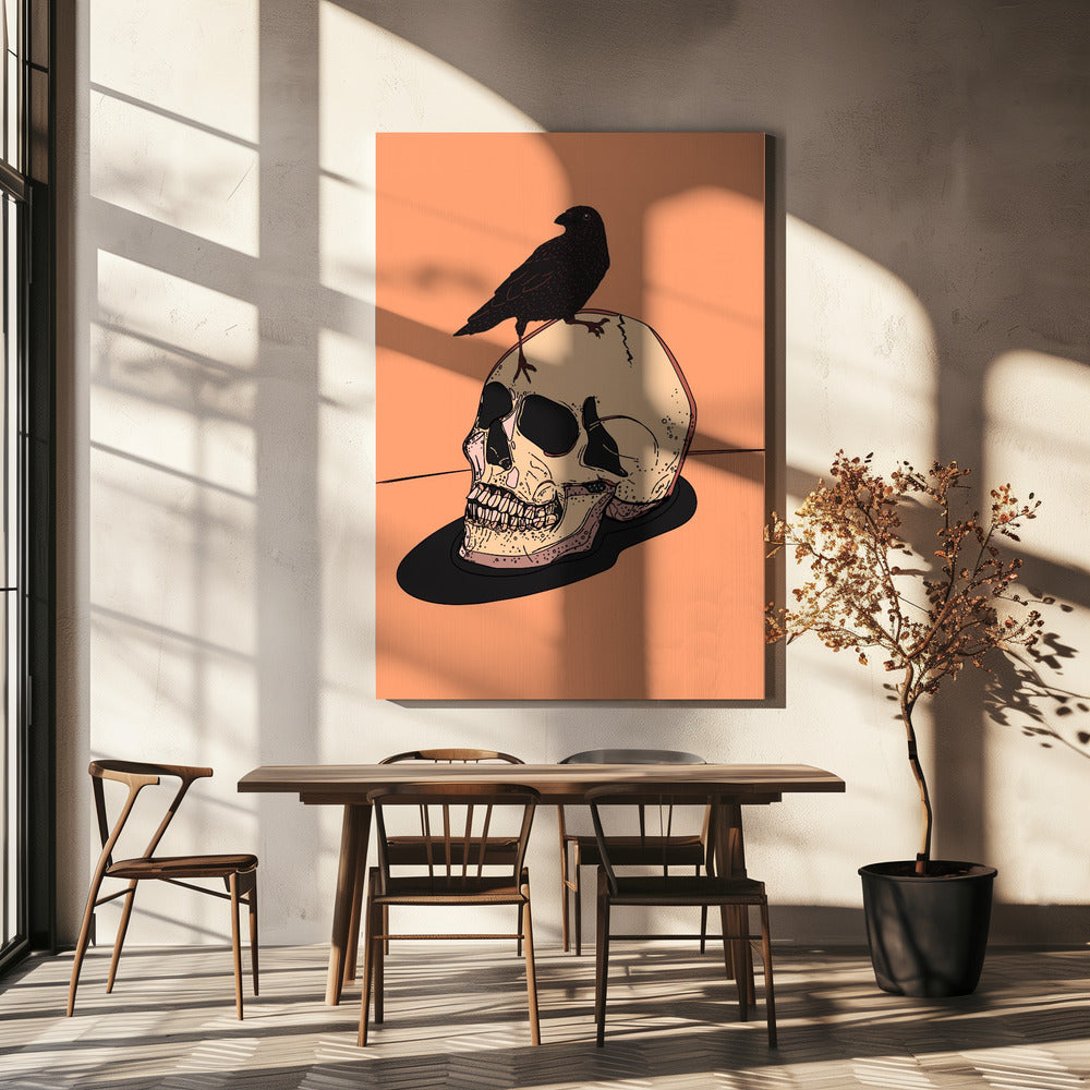 Crâne et corbeau | Toile