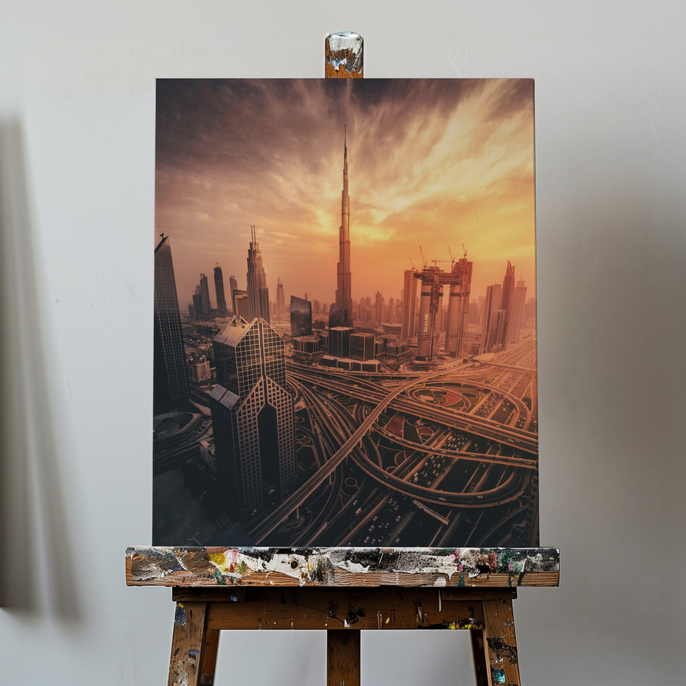 Dubais brinnande solnedgång | Canvas