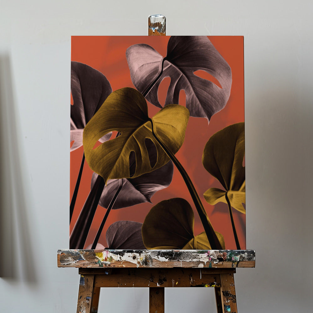 Monstera Arancione 01 | Stampe su Tela