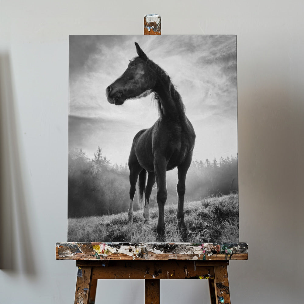 Bakgrundsbelyst häst | Canvas