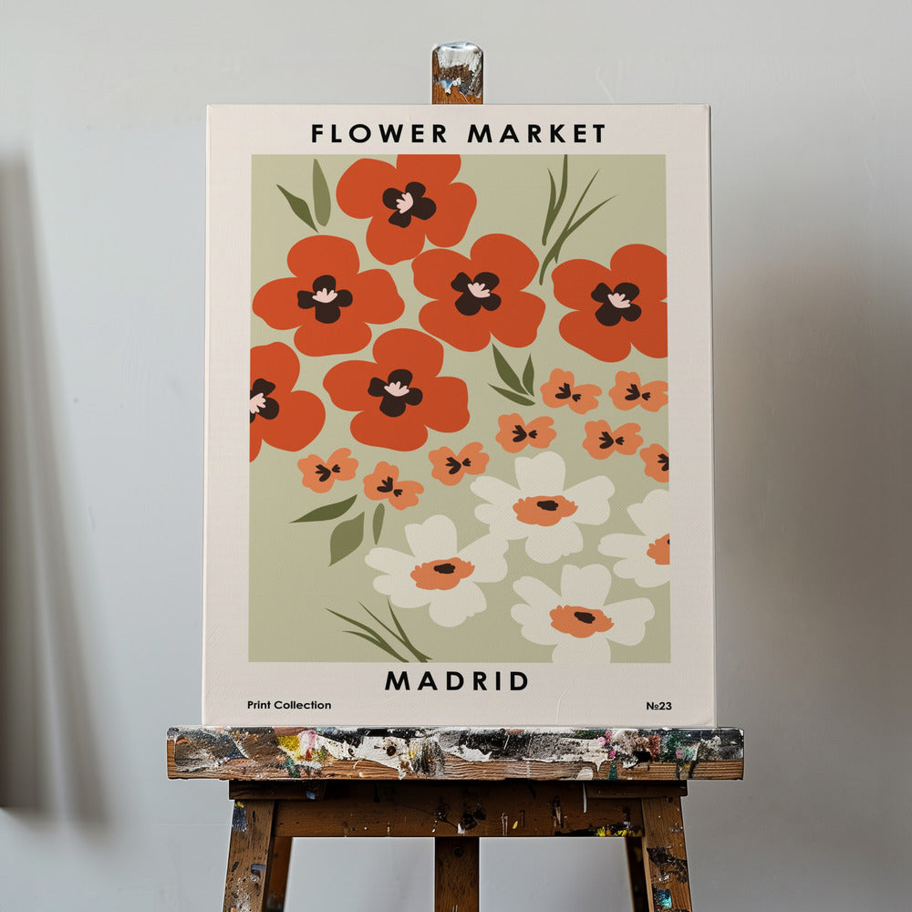 Blomstermarked Madrid | Lerretsbilder