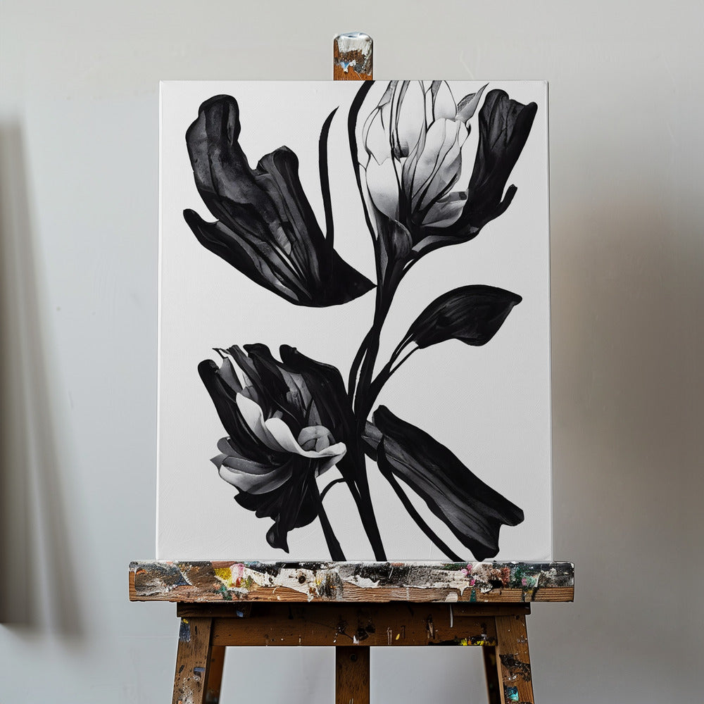 Zwarte bloem | Canvasprints