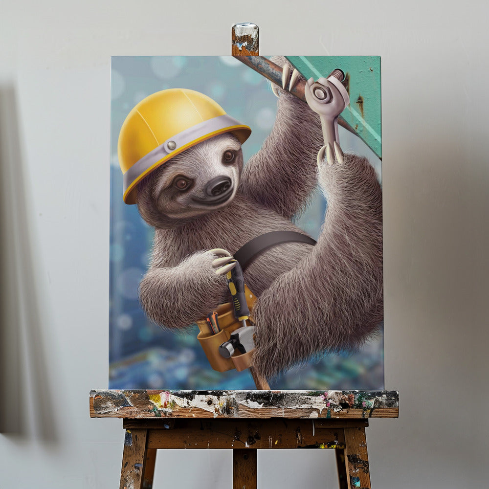 SLOTH CONSTRUCTION WORKER | Canvas