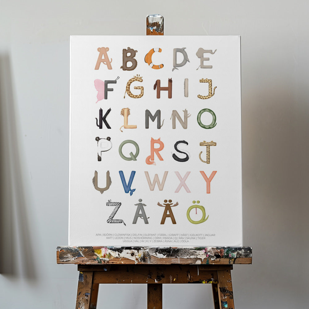 Djurbokstäver | Canvas