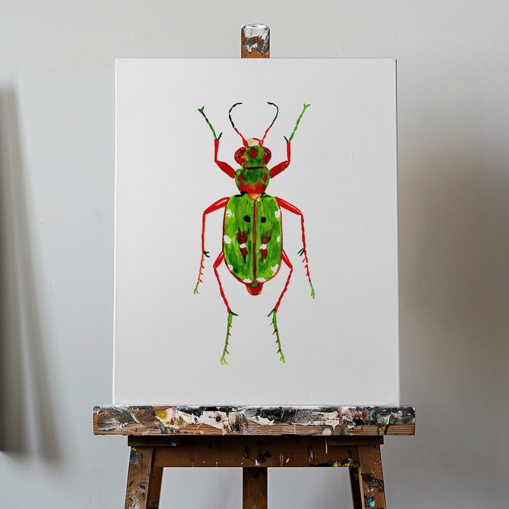 Green tiger beetle or Cicindela campestris | Canvas