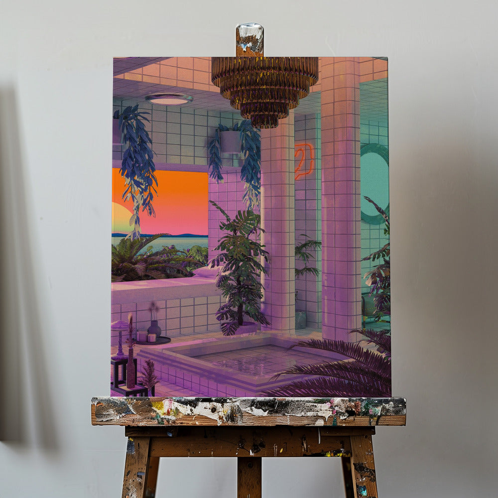 Piscine Vaporwave | Tableaux sur Toile