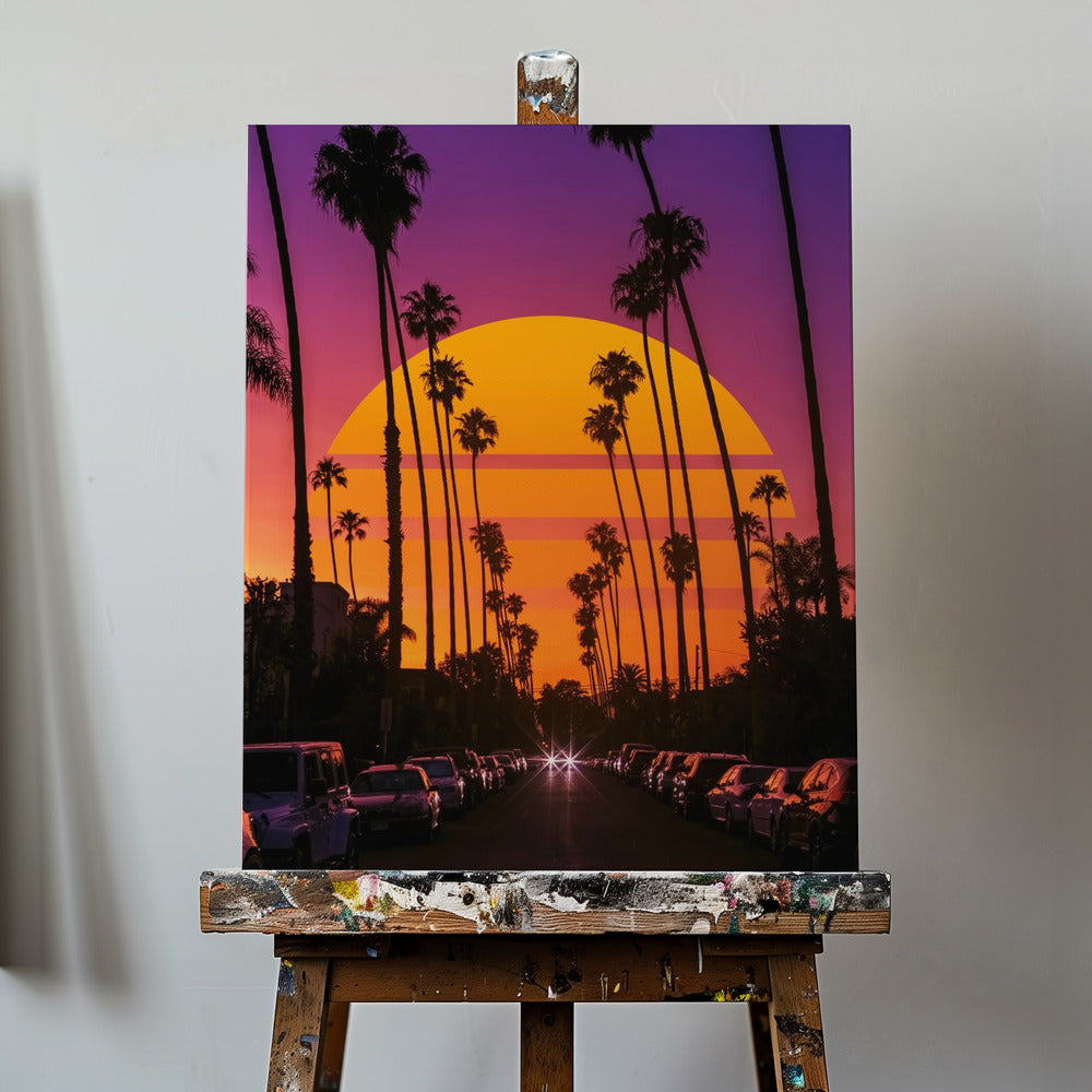 Retro-Sonnenuntergang | Leinwand-Bilder