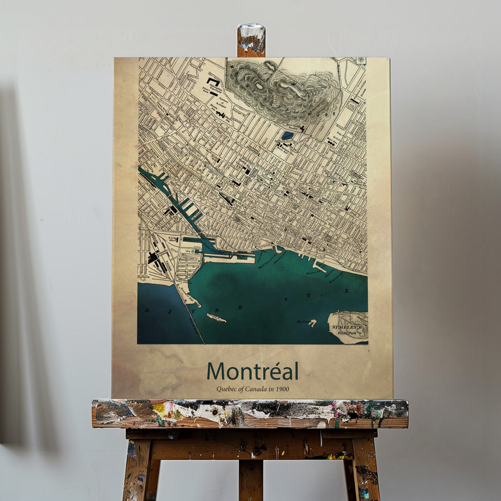 Carte de Montréal | Tableaux sur Toile