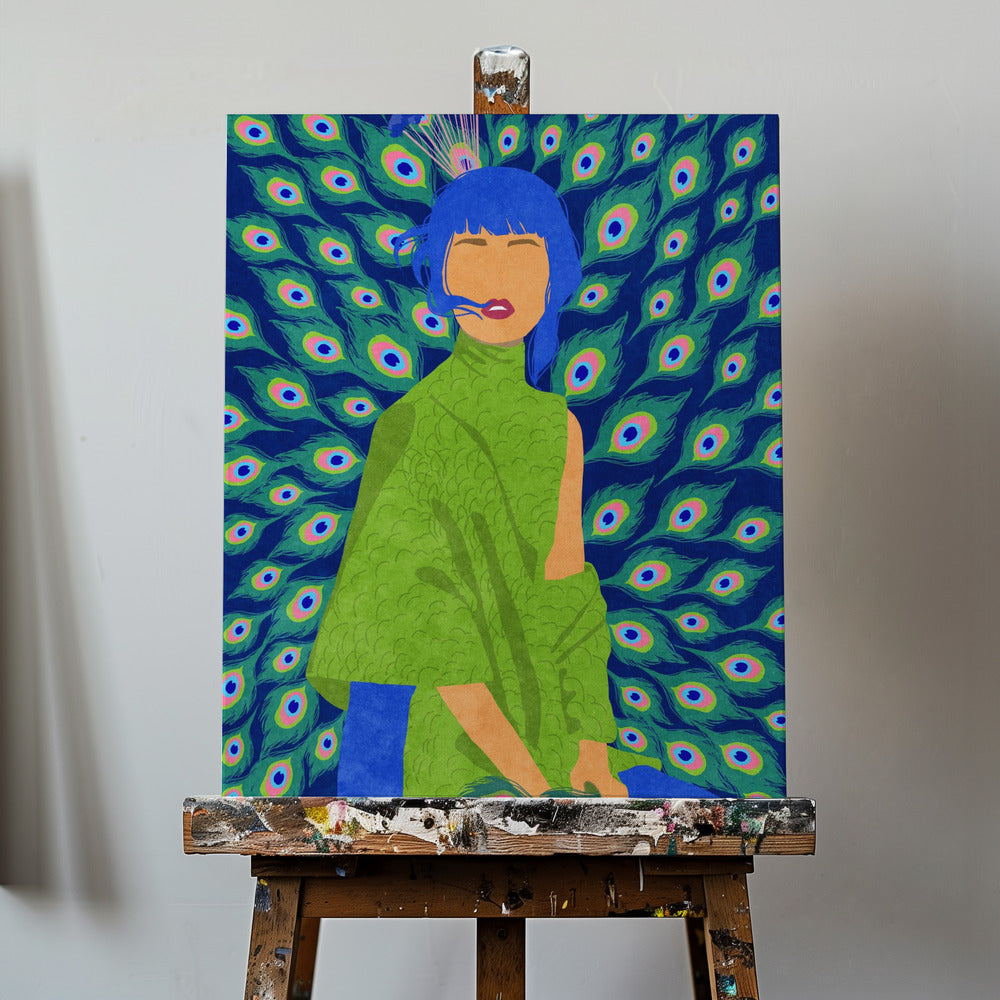 femme paon | Tableaux sur Toile