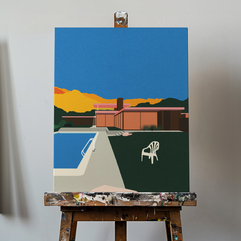 Kaufmann Desert House au bord de la piscine | Tableaux sur Toile