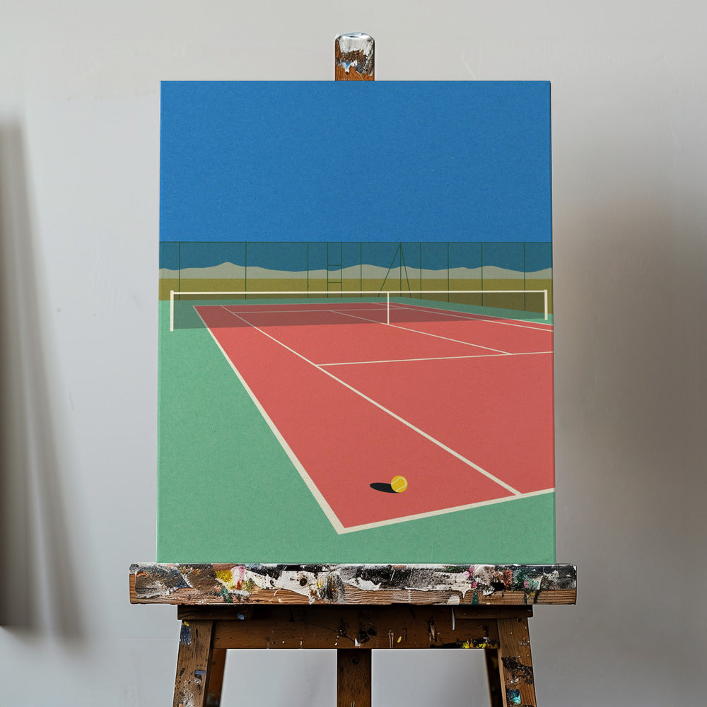 Court de tennis dans le désert | Tableaux sur Toile