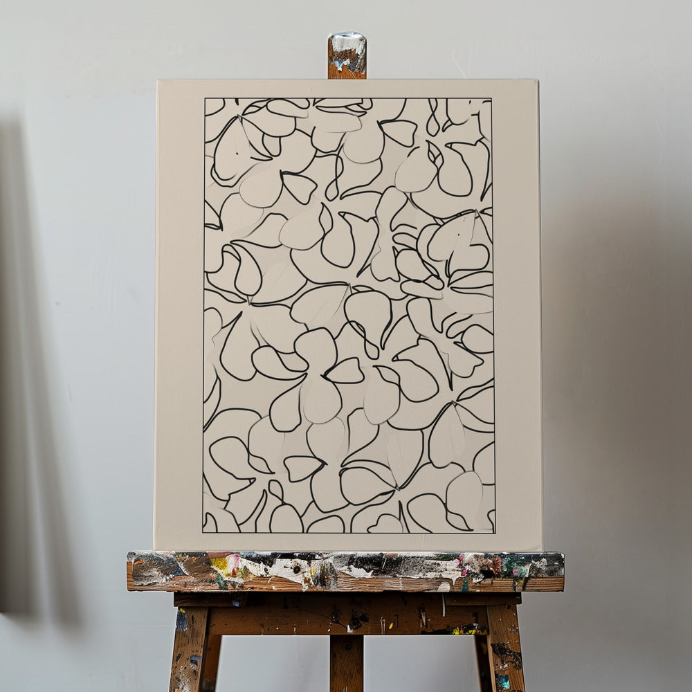 Motif sans couture de fleurs soulignées | Tableaux sur Toile