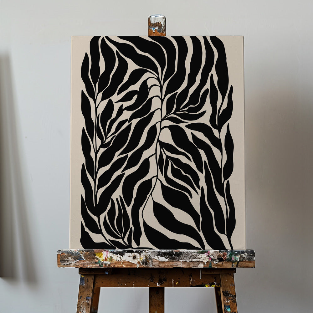 Svarta lövsilhuetter | Canvas