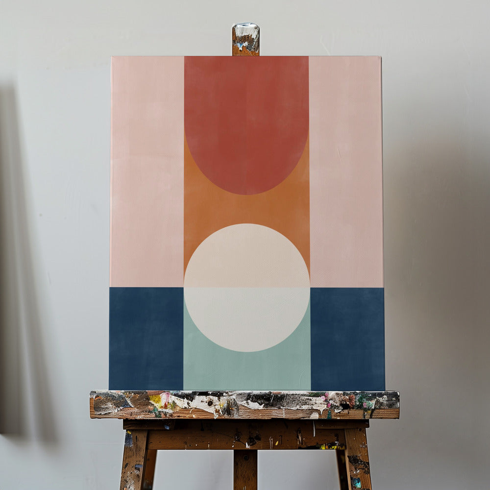 Abstrakt design med geometriska former | Canvas