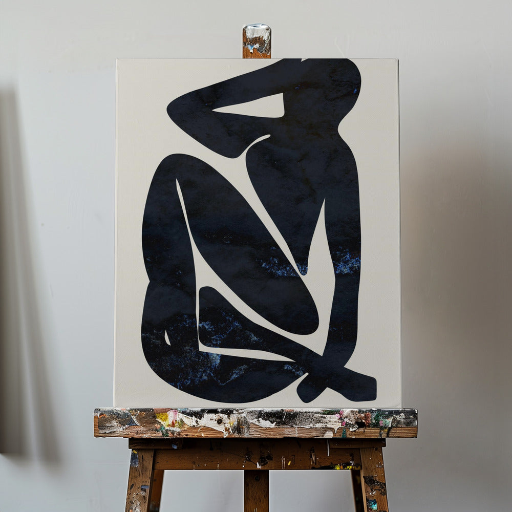 Donna blu scuro | Stampe su Tela