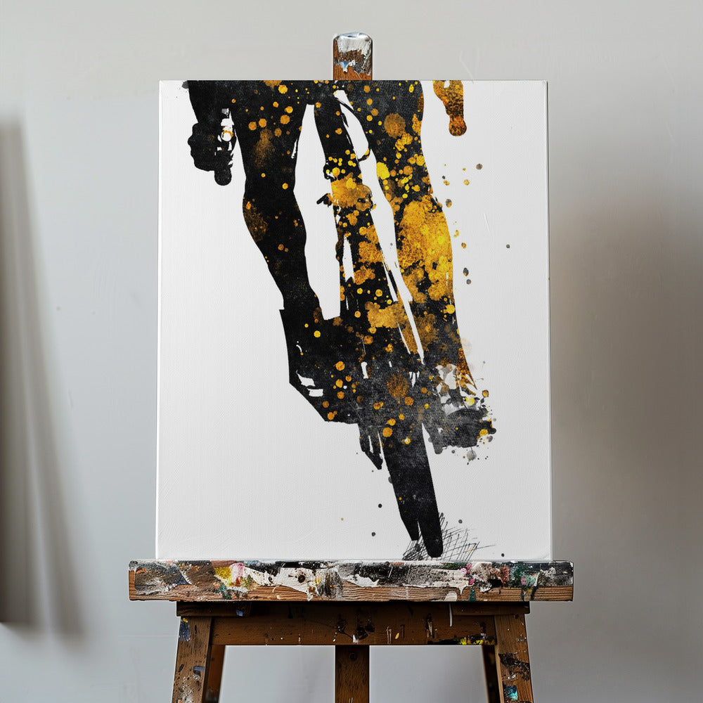 Cycling 3 gold and black | Canvas