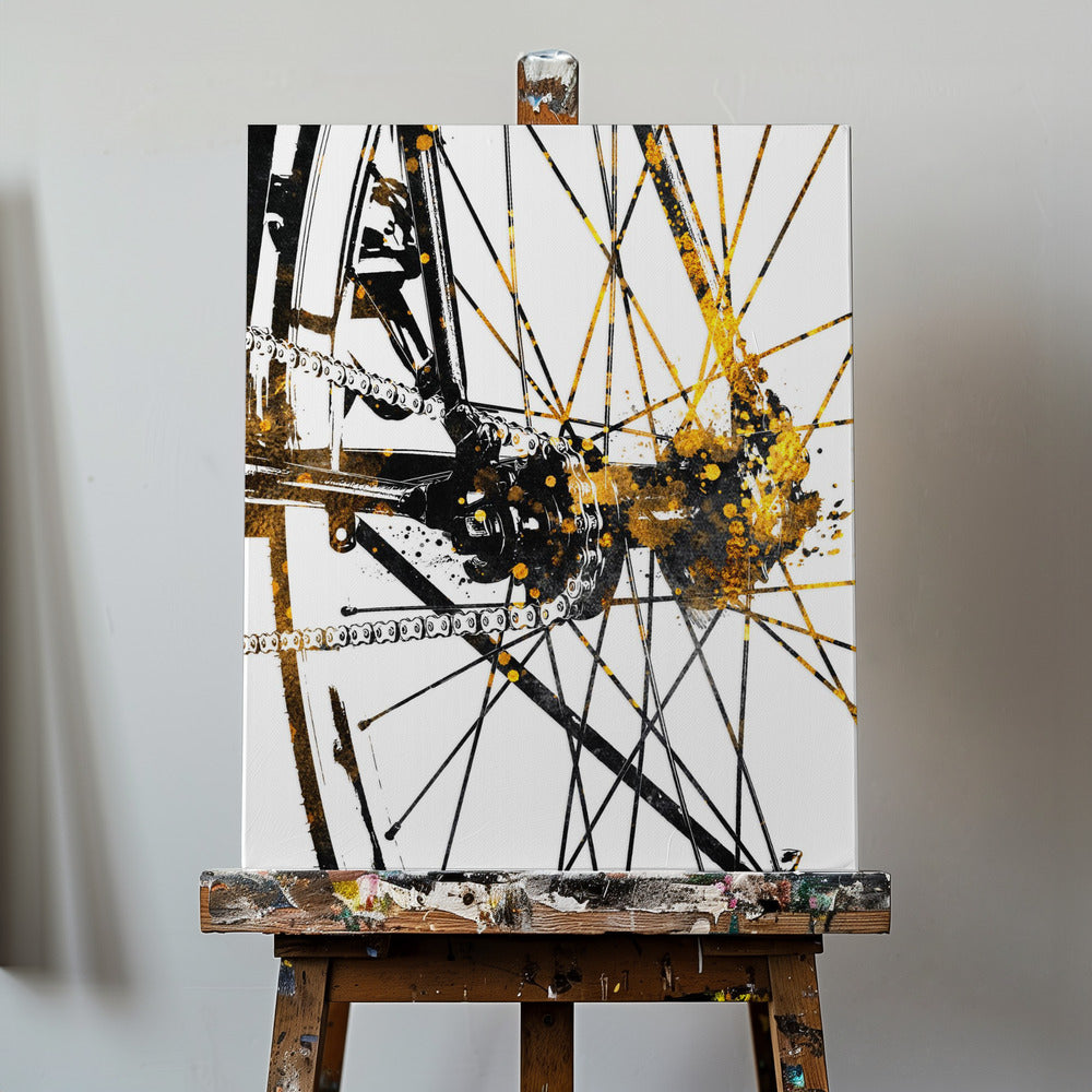 Cycling 5 gold and black | Canvas