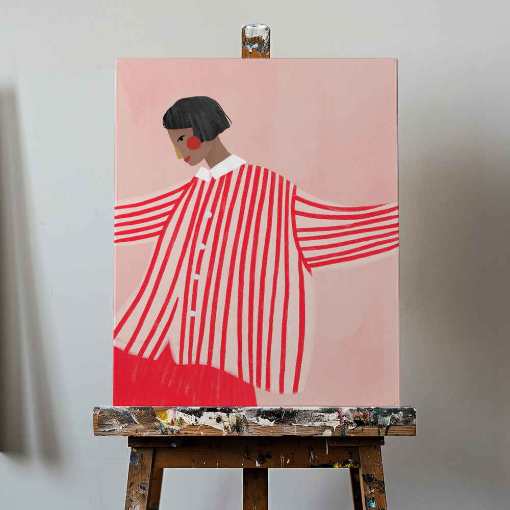 La femme aux rayures rouges | Tableaux sur Toile