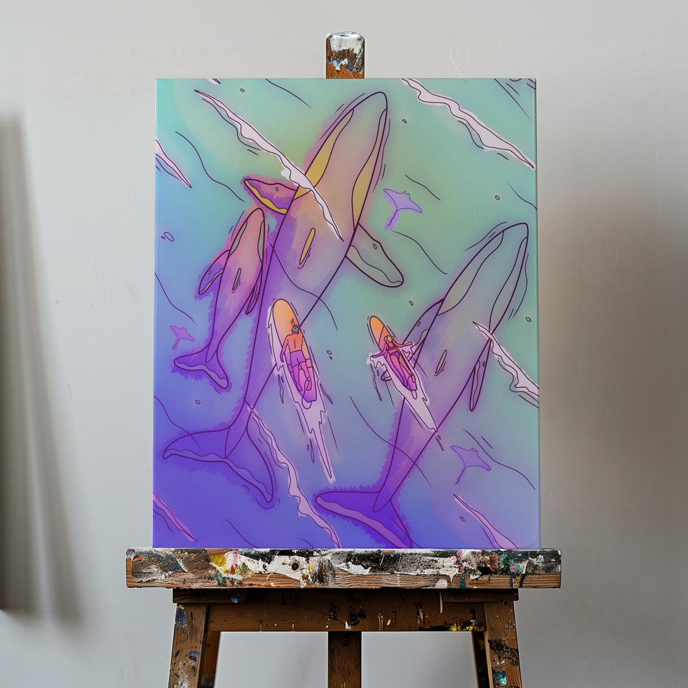 Surfing With the Whales | Canvas