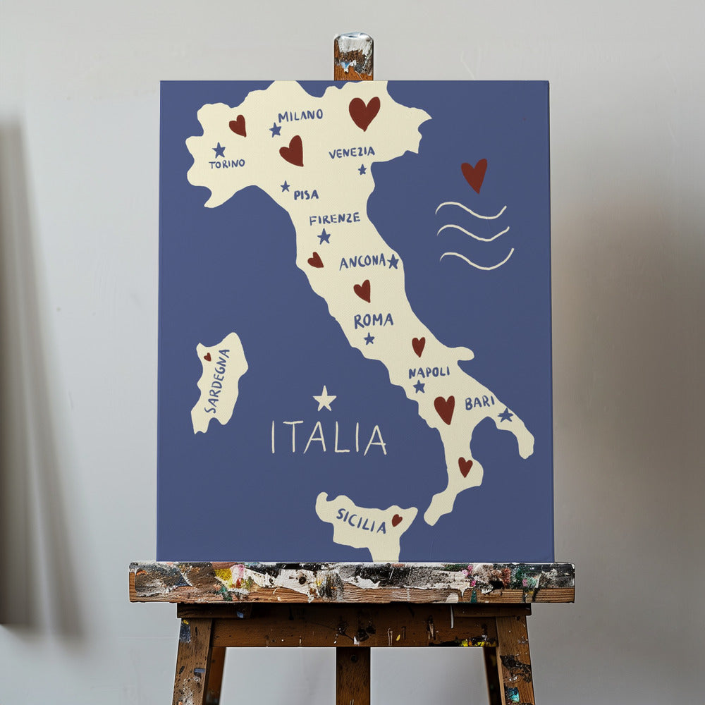 Mapa de Italia | Impresiones en Lienzo