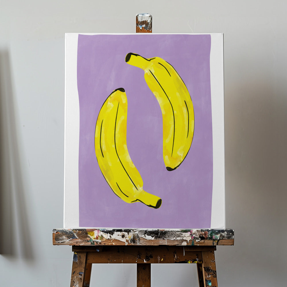 Two Vibrant Yellow Bananas | Canvas