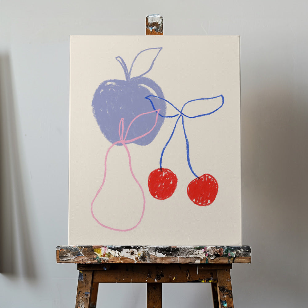 Apple, Cherry and Pear | Canvas
