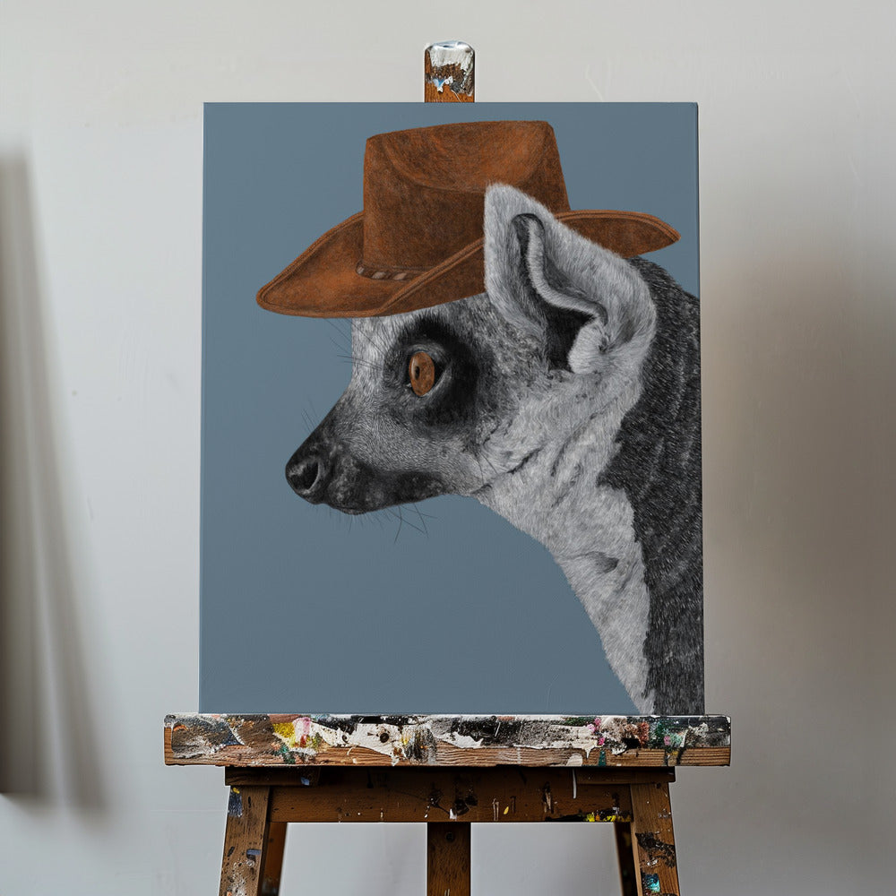 Felix il lemure cowboy | Stampe su Tela