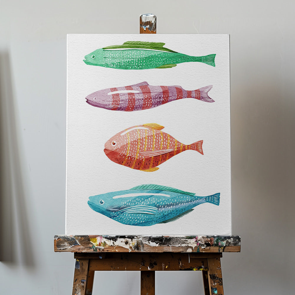 Four Colorful Fish | Canvas