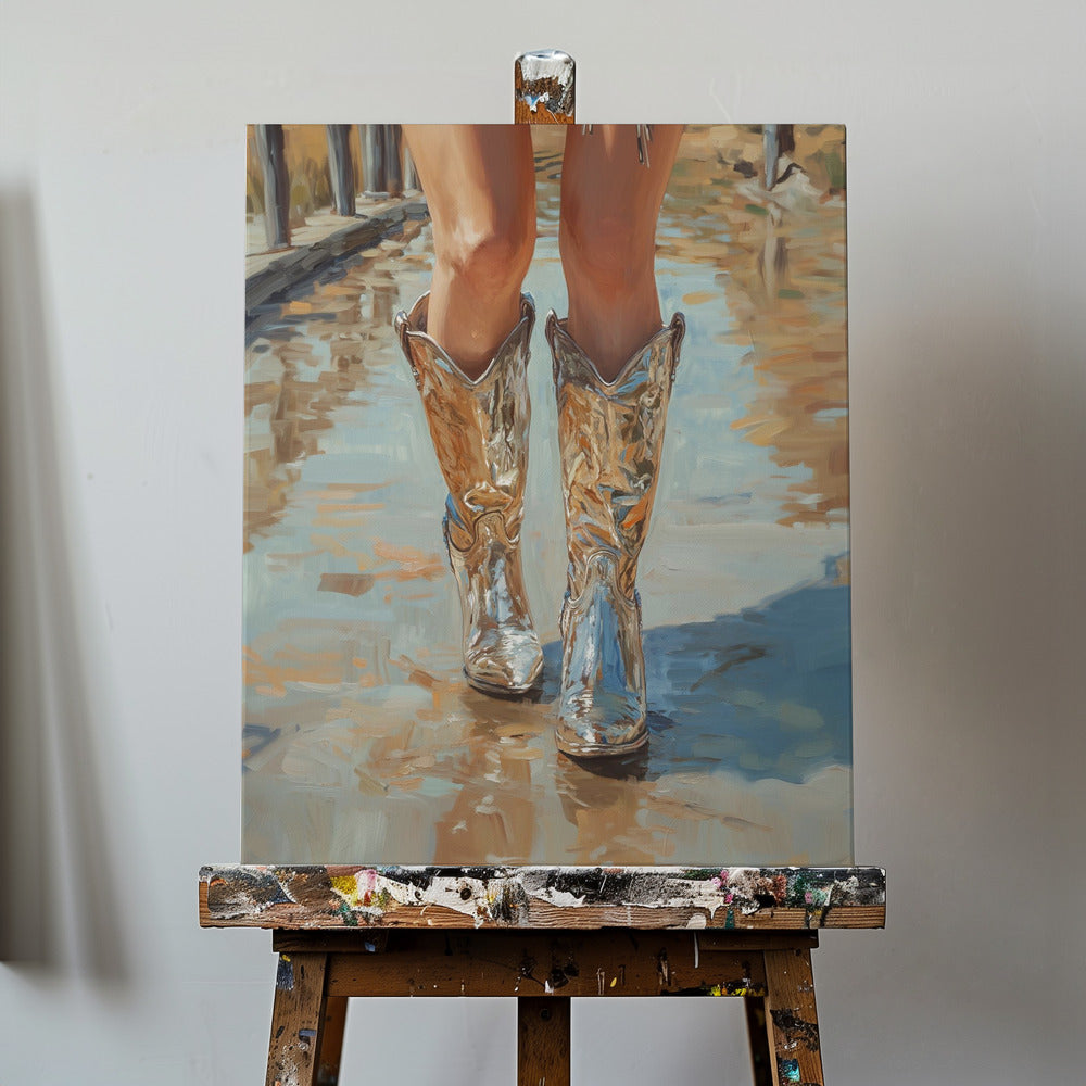 Sølv Cowgirl | Lærredsbilleder