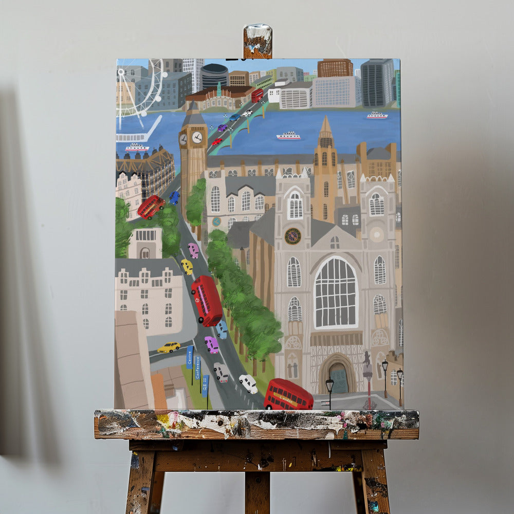 London City mit Blick auf die Themse und Big Ben von der Künstlerin Carla Daly | Leinwand-Bilder