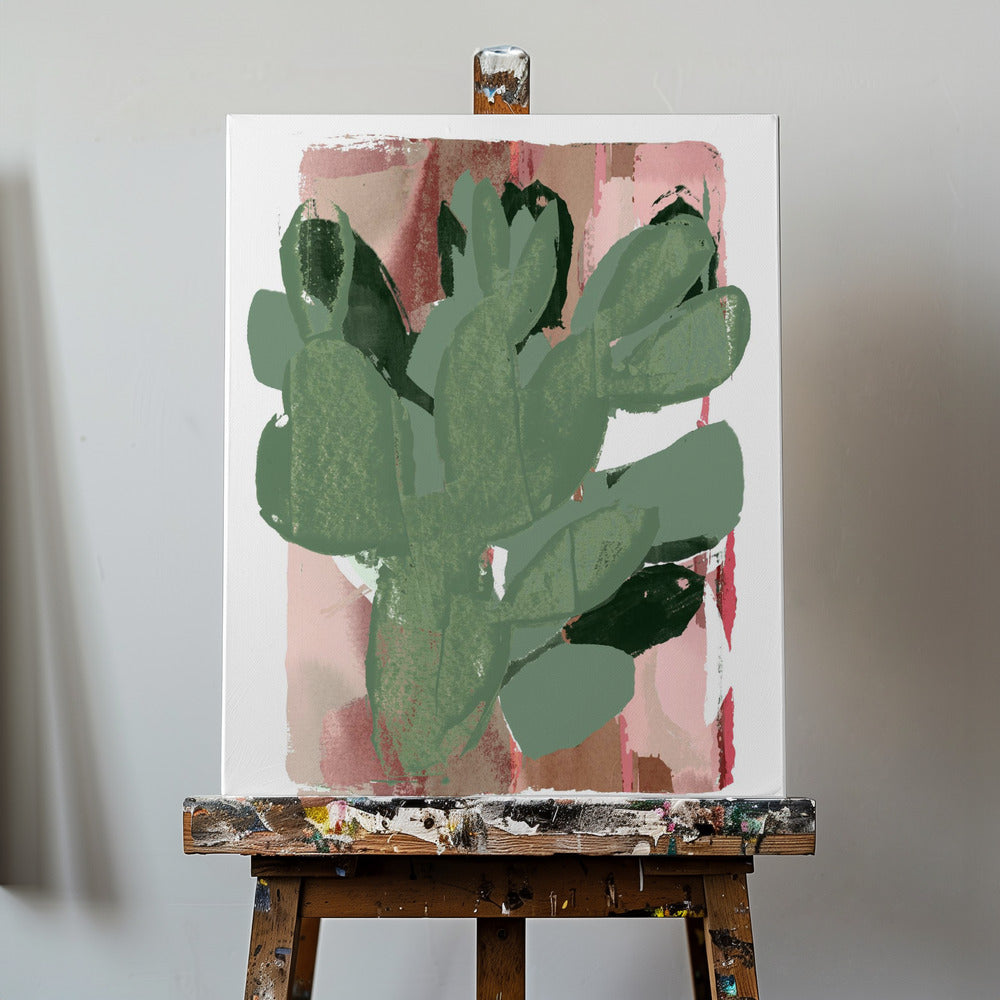 Cactus Vert Rose 3 | Tableaux sur Toile