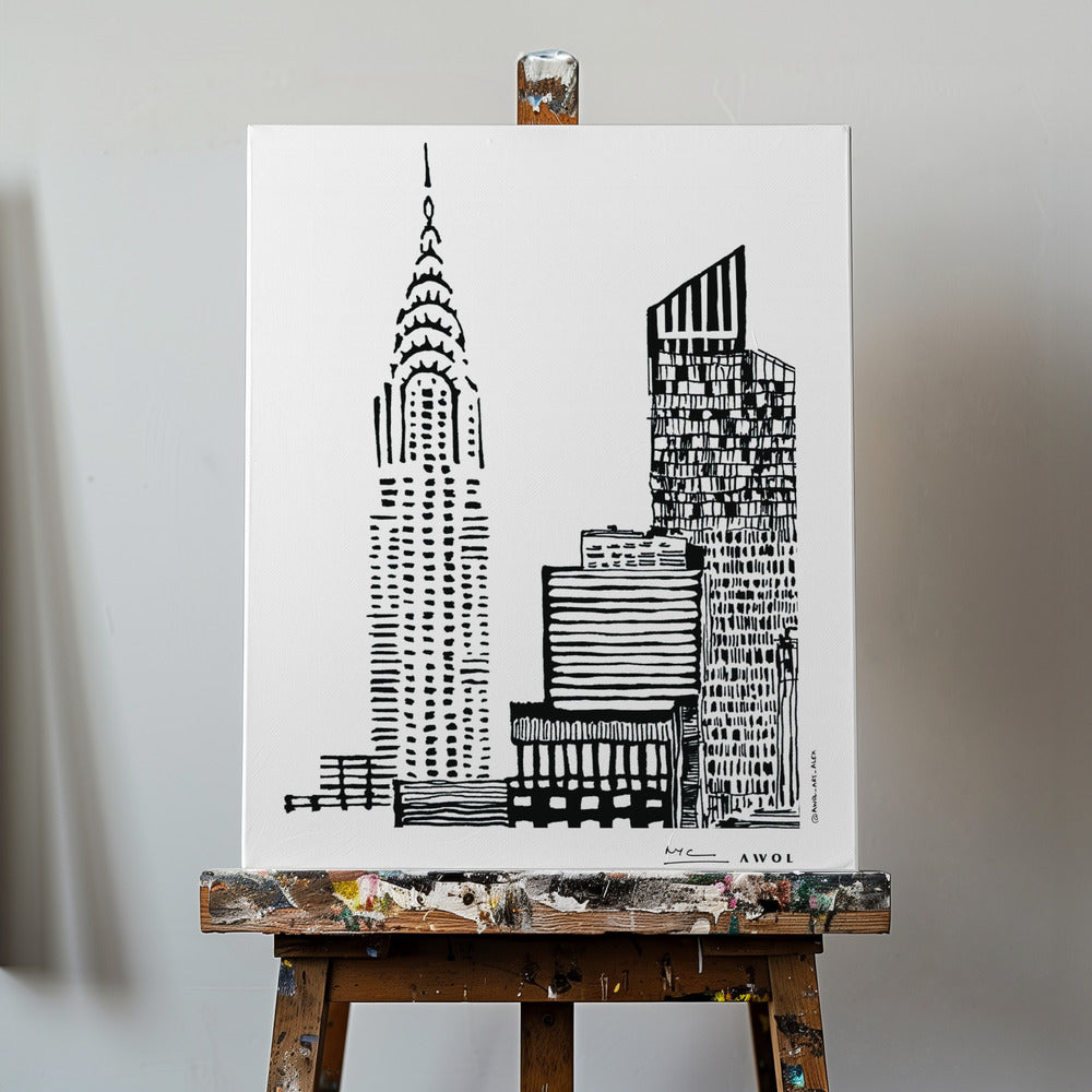 New York Citys skyline med skyskrabere | Lærredsbilleder