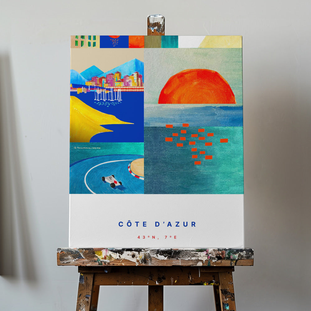 RIVIERA MODERNE : LA CÔTE D'AZUR COLORÉE Posters - Affiche Artistique | Tableaux sur Toile