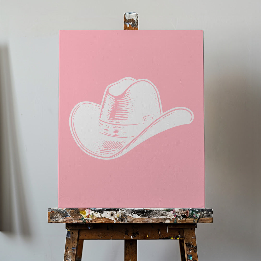 Rosa Cowboyhut | Leinwand-Bilder