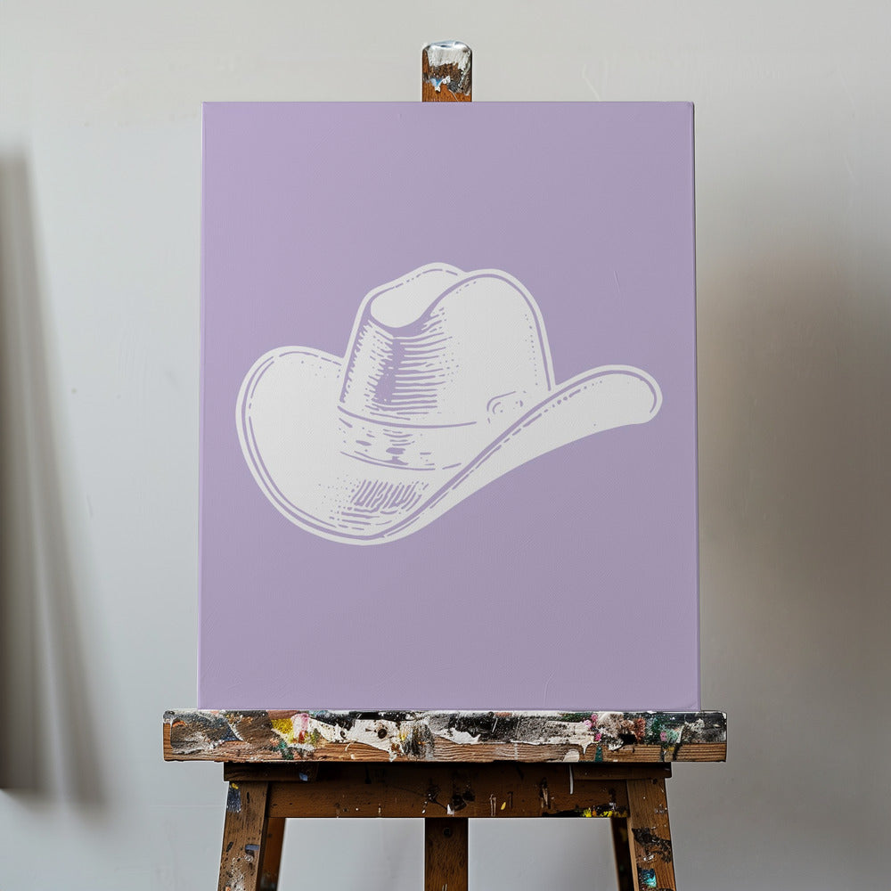 Cappello da cowboy viola | Stampe su Tela
