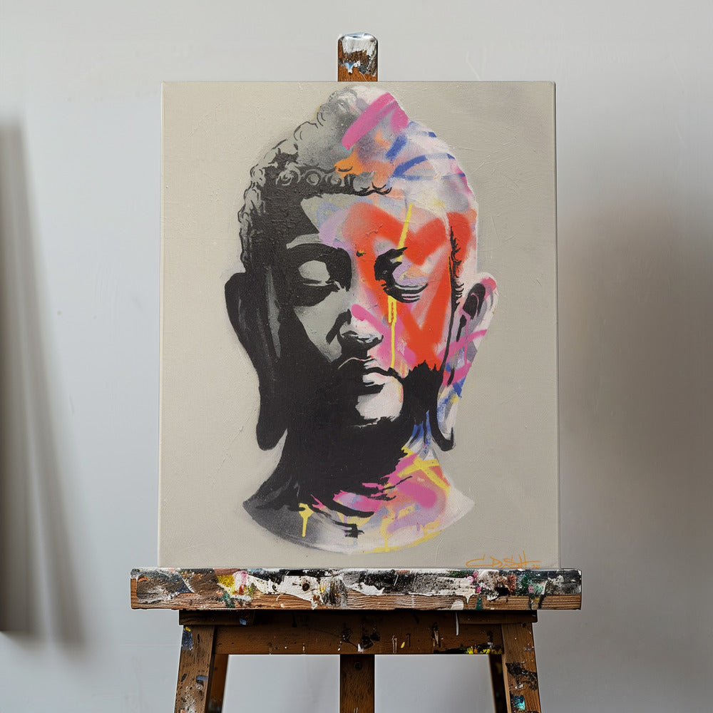 Vibrant Buddha Bust | Canvas