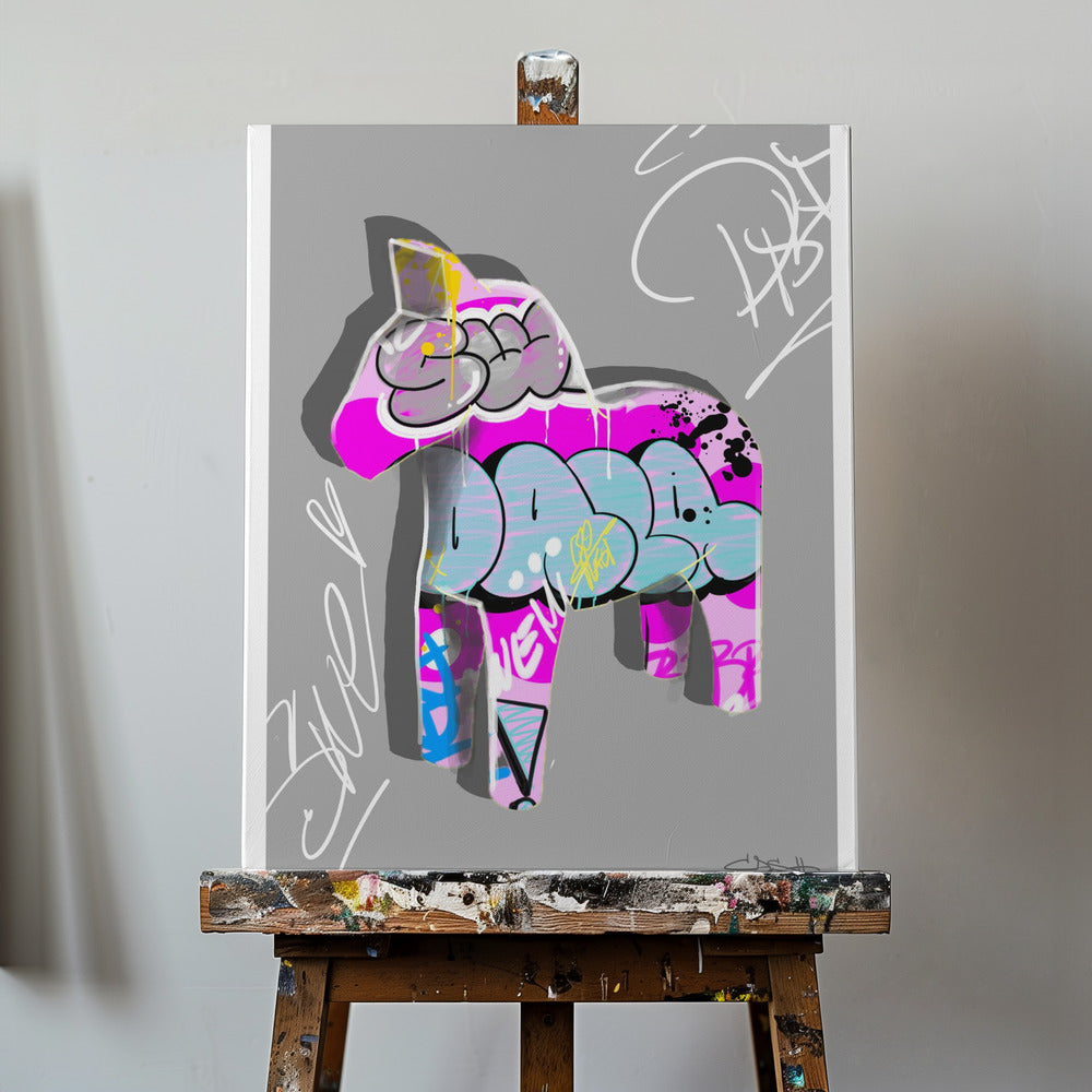 Färgglad ponnygraffiti | Canvastavla