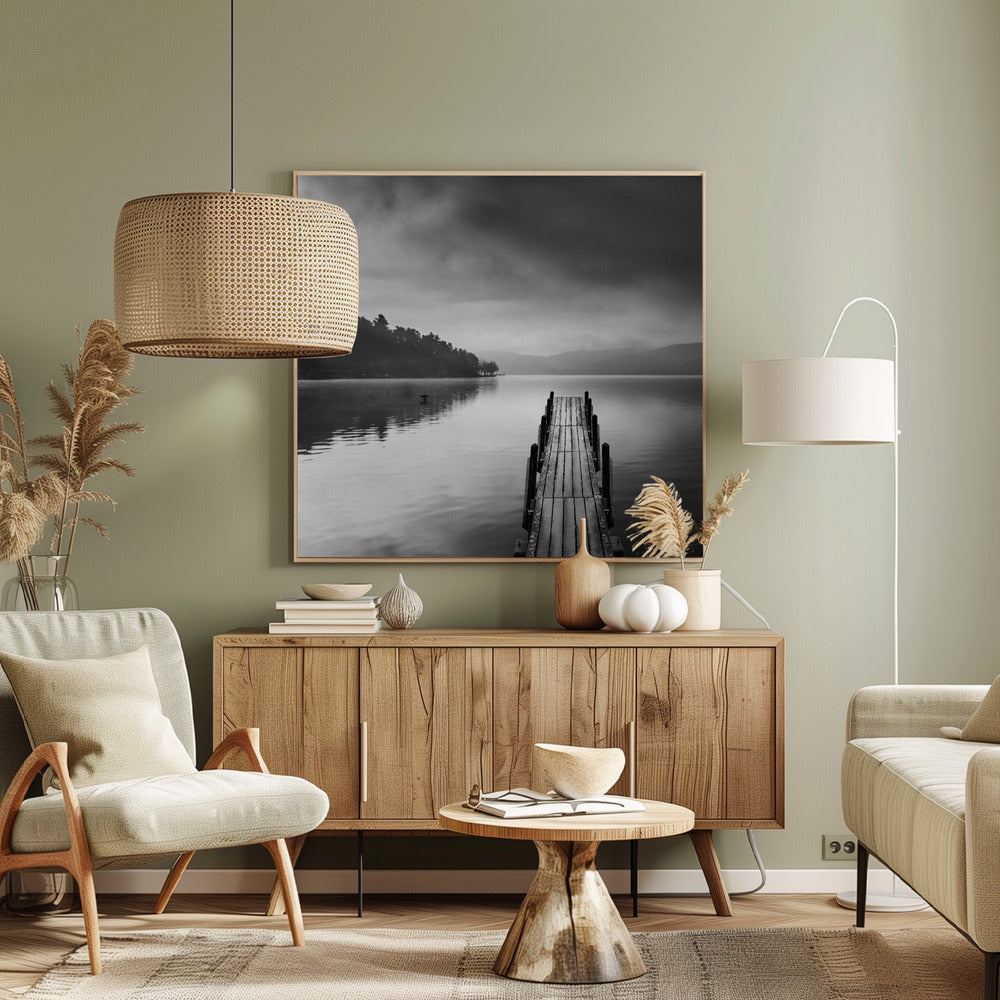 Sjöutsikt med pir II | Canvas