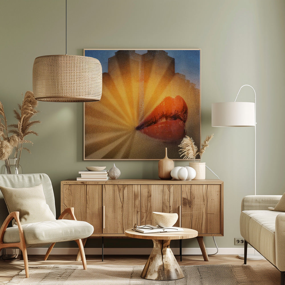 Le baiser des lèvres rouges | Tableaux sur Toile