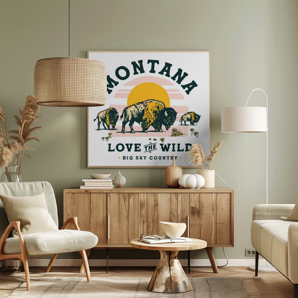 Montana Buffalo Art: Rakasta villiä | Canvastaulut