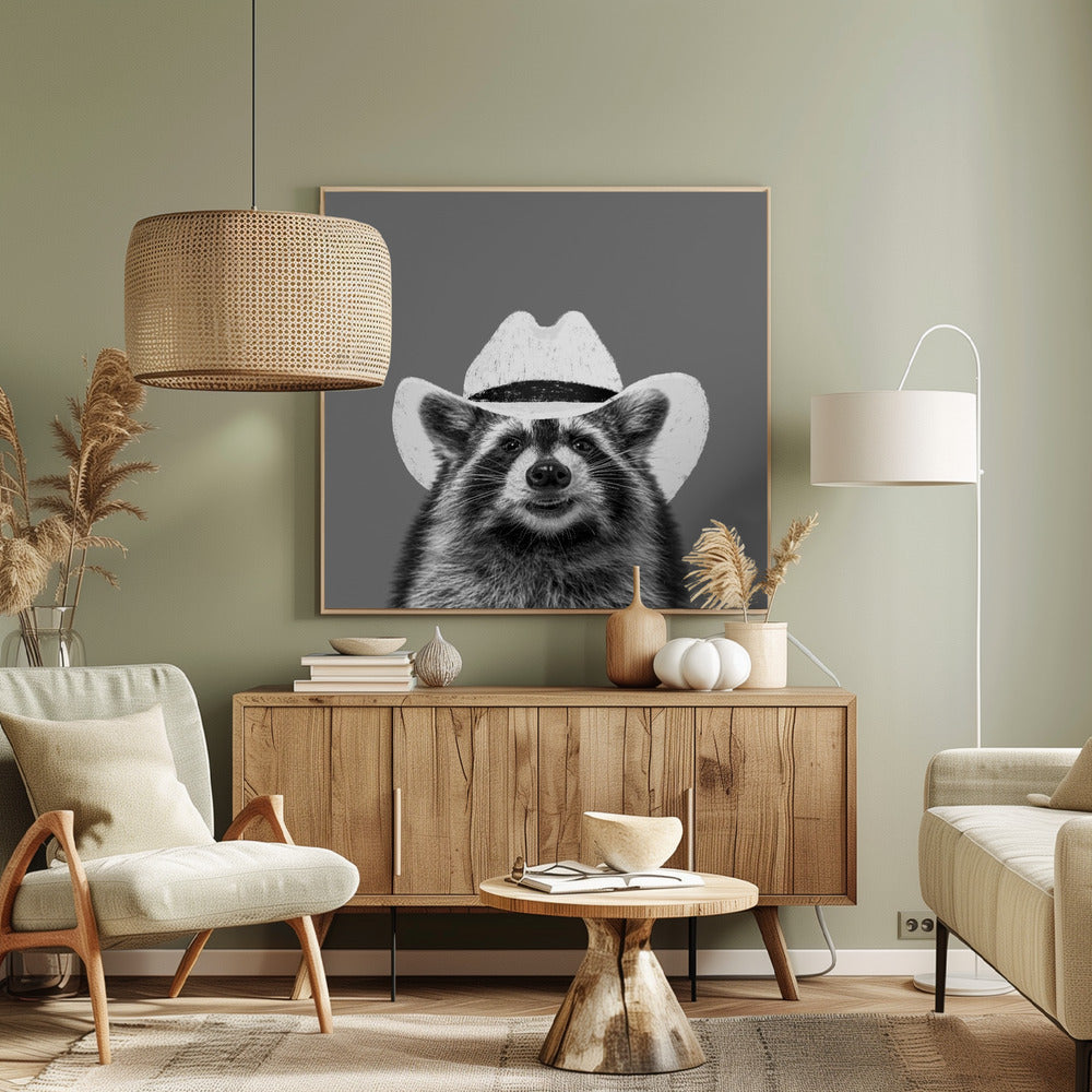 Wyatt, der Cowboy-Waschbär | Leinwand-Bilder
