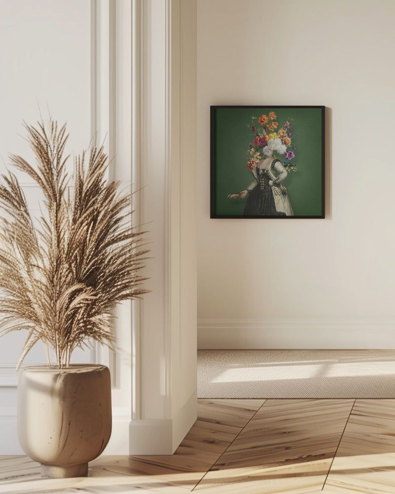 Portraits classiques avec des éléments floraux éclatants | Affiches