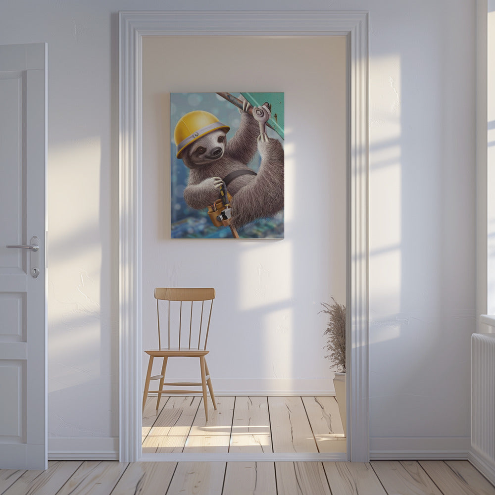 SLOTH CONSTRUCTION WORKER | Canvas