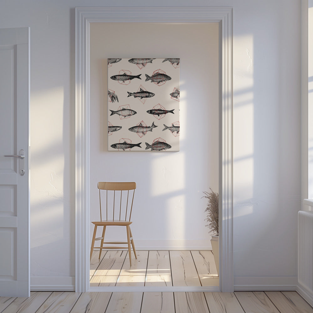 Fiskar i geometri nr 4 | Canvas