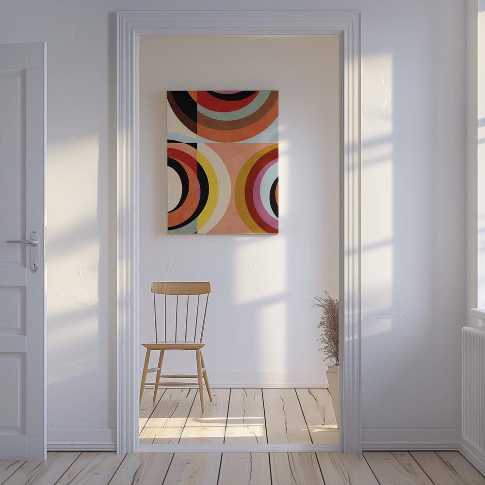 Couleurs chaudes Bauhaus Géométrie3 | Tableaux sur Toile