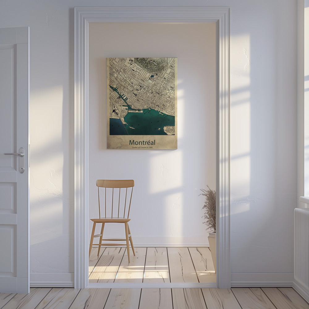 Carte de Montréal | Tableaux sur Toile