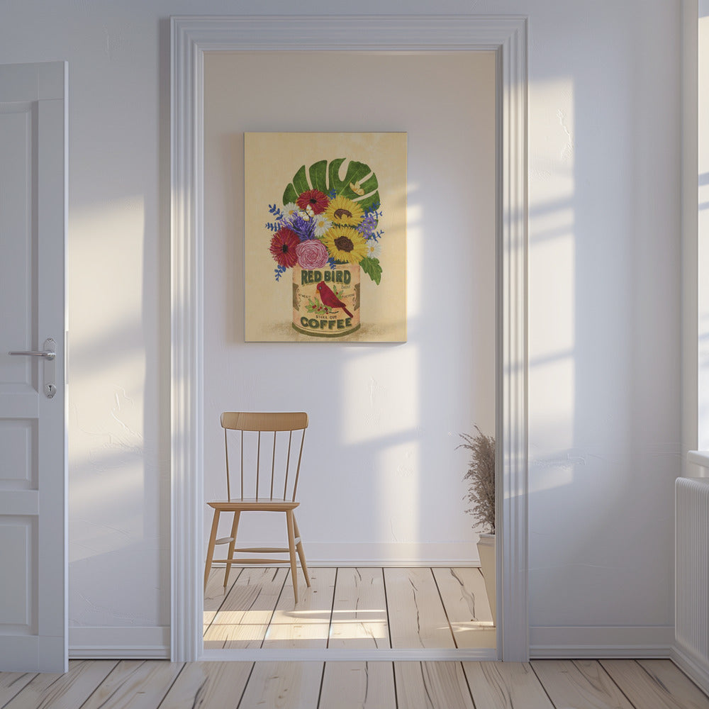 Fleurs dans une boîte à café vintage | Tableaux sur Toile