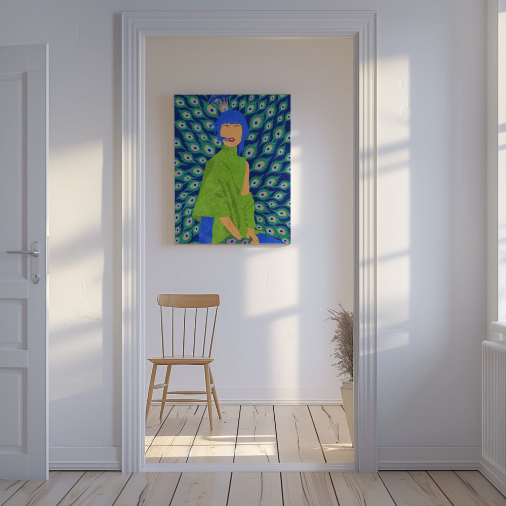 femme paon | Tableaux sur Toile