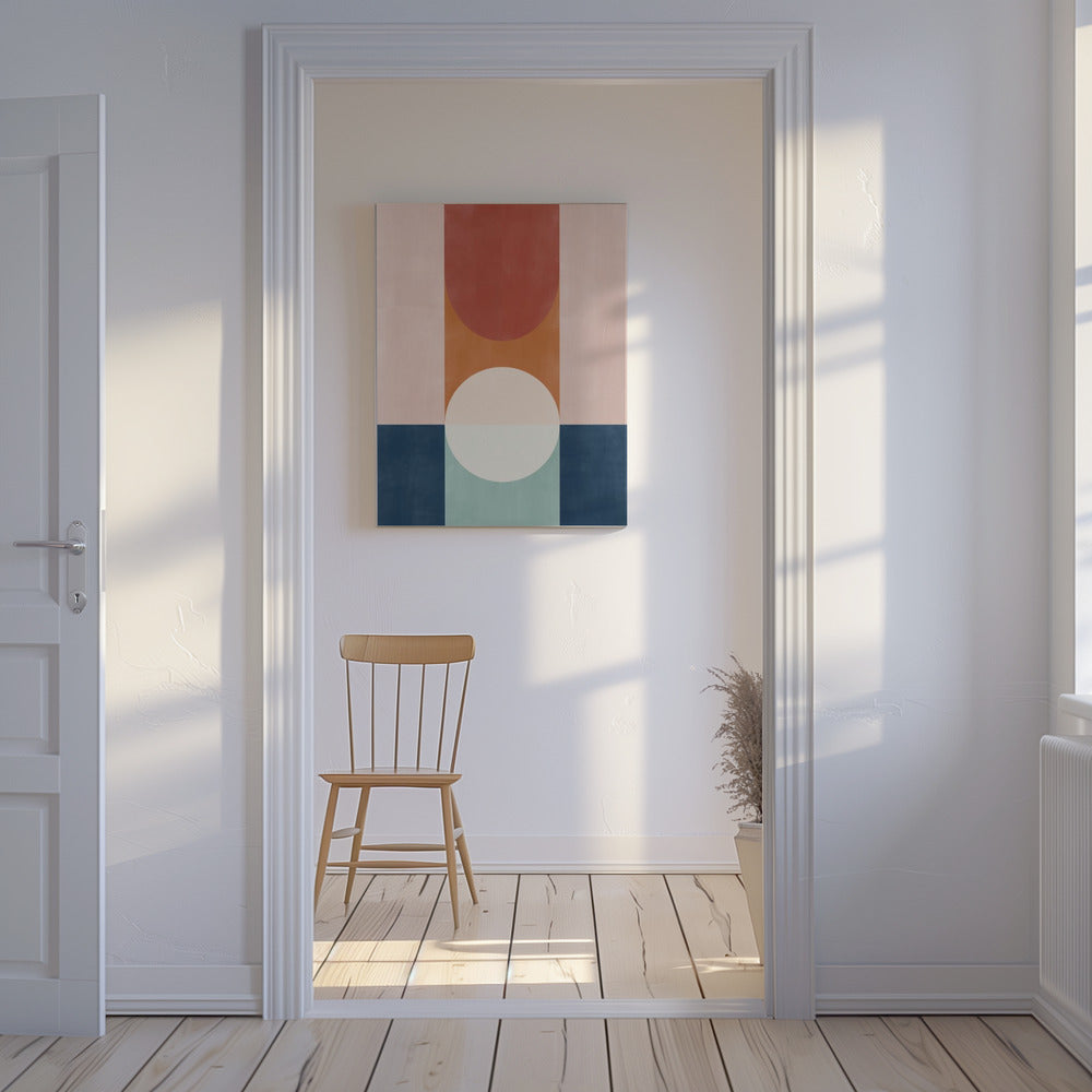 Abstrakt design med geometriska former | Canvas