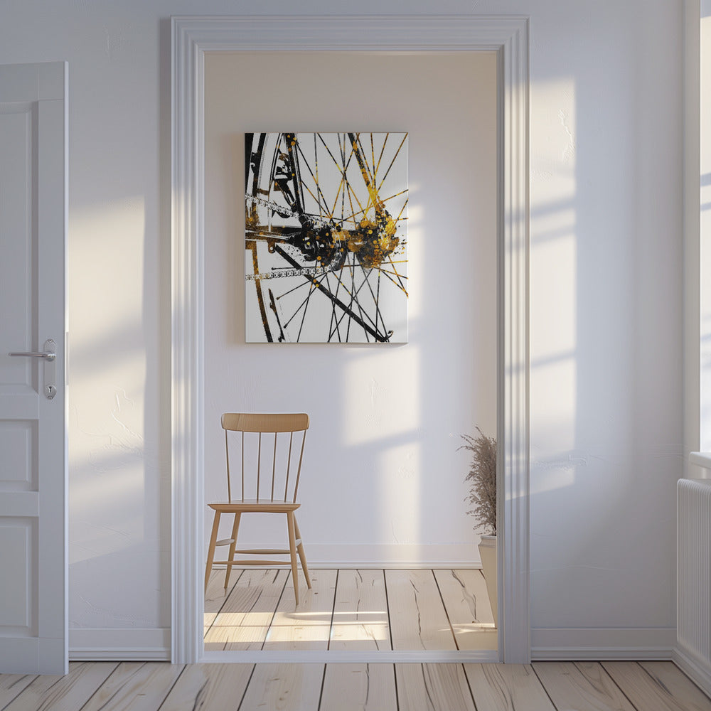Cycling 5 gold and black | Canvas